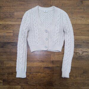 Aritzia Wilfred Free Cropped Cream Cardigan
